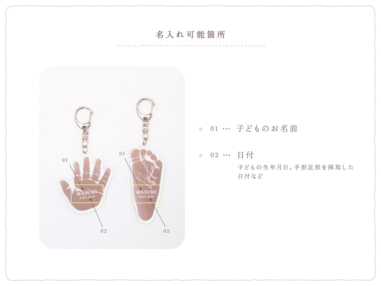 実寸大 手形足形キーホルダー【単品】